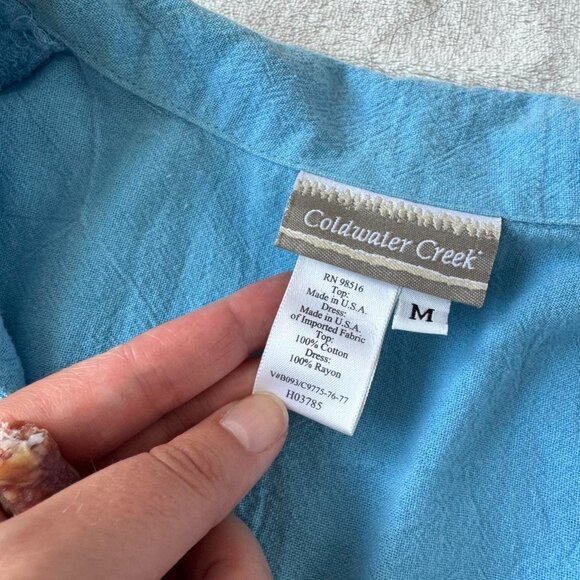 vintage light blue coldwater creek button-up shirt - Picture 4 of 4